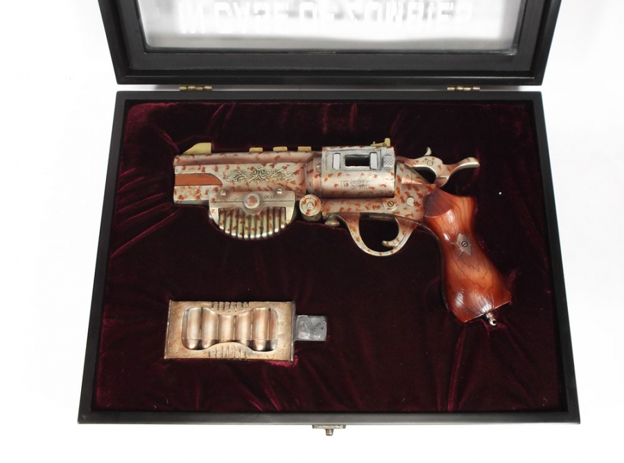 Zombie Gun In Case of Zombies Break Glass Display Case - Click Image to Close