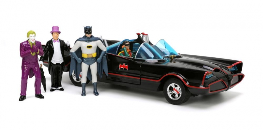 Batman 1966 Hollywood Rides Deluxe 1/24 Scale Batmobile & Figure Set - Click Image to Close