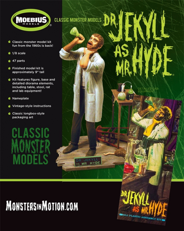 Dr. Jekyll as Mr. Hyde Aurora Re-Issue Model Kit by Moebius - Click Image to Close