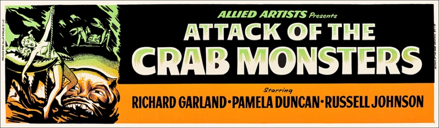 Attack of the Crab Monsters (1957) 36" x 10" Theater Banner Poster - Click Image to Close