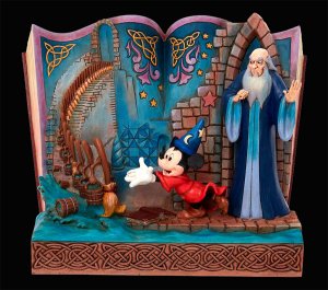 Disney Fantasia Mickey Mouse and Wizard Storybook Statue