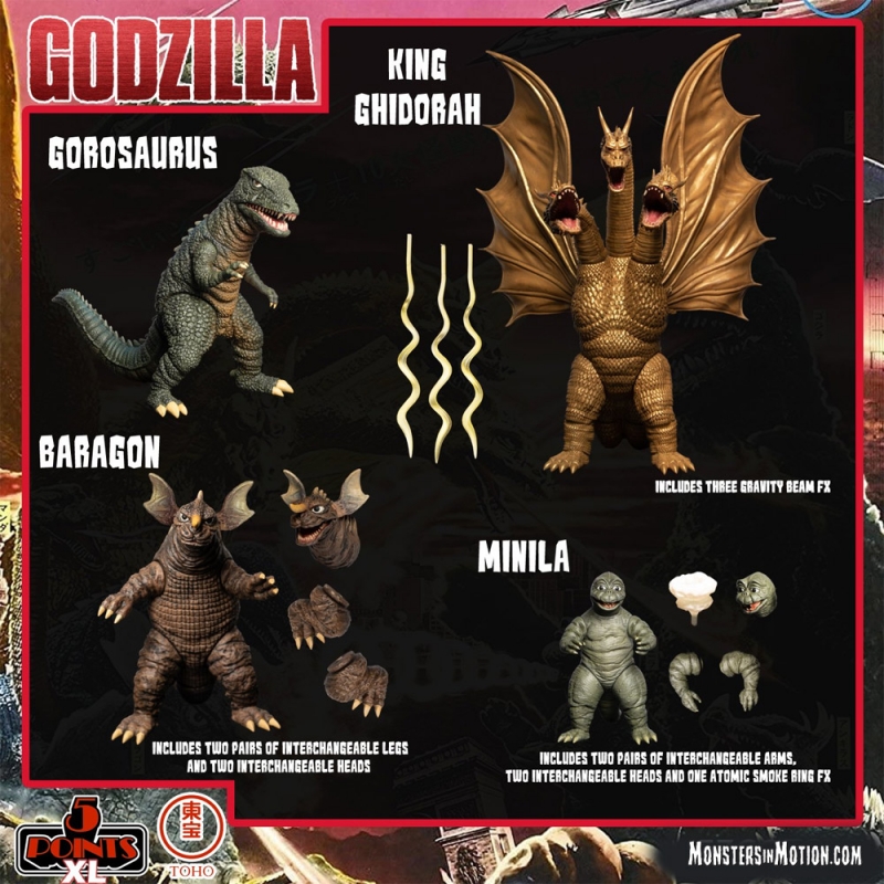 Godzilla Destroy All Monsters 5 Points Extra Large Figure Box Set Round 2 - Click Image to Close