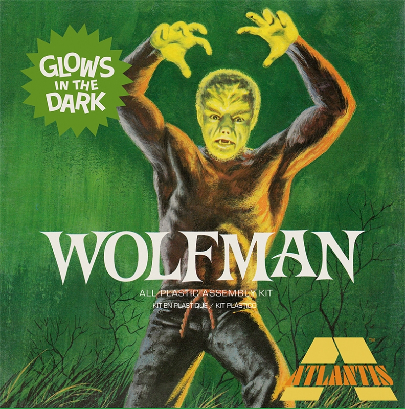 Wolf Man Aurora Reissue Glow 1/8 Scale Model Kit by Atlantis Lon Chaney Wolfman - Click Image to Close