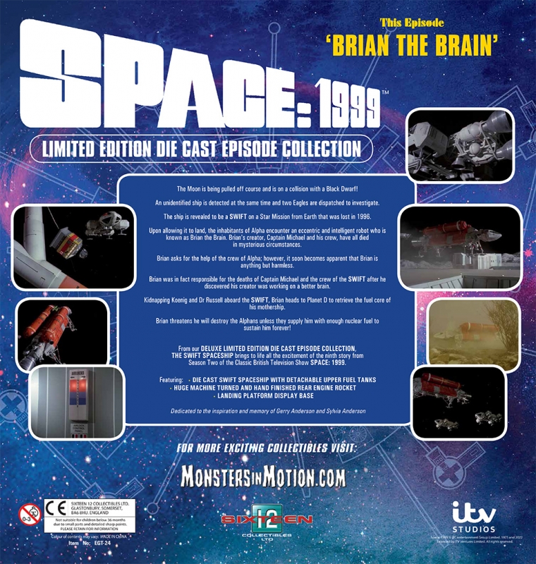 Space 1999 Brian The Brain SWIFT Spacecraft and Launchpad Diecast Replica Deluxe Set by Sixteen 12 - Click Image to Close