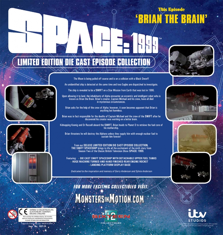 Space 1999 Brian The Brain SWIFT Spacecraft and Launchpad Diecast Replica Deluxe Set - Click Image to Close