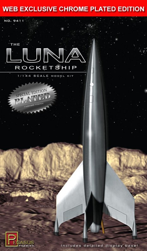 Destination Moon Luna Rocketship 1/144 Scale Model Kit SPECIAL CHROME PLATED EDITION - Click Image to Close