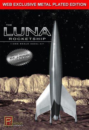 Destination Moon Luna Rocketship 1/350 Scale Model Kit SPECIAL METAL PLATED EDITION
