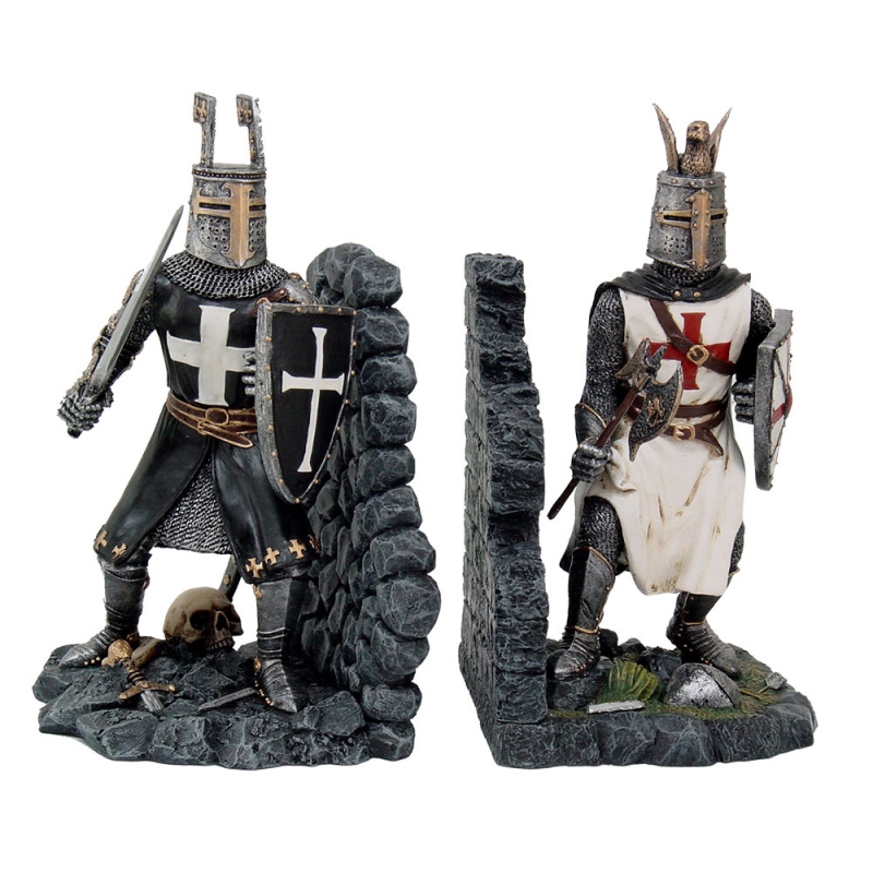 Crusader Templar Knight Bookend Set - Click Image to Close