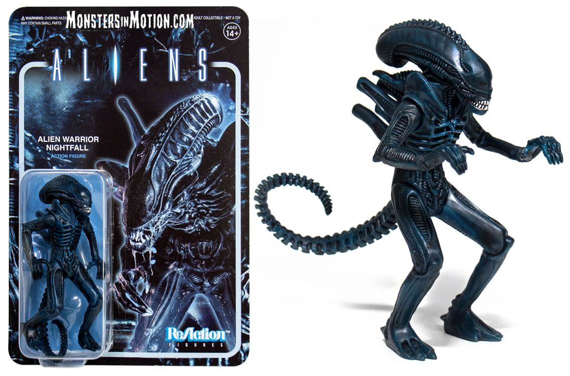 ALIENS ALIEN WARRIOR NIGHTFALL BLUE 10CM REACTION ACTION SUPER7