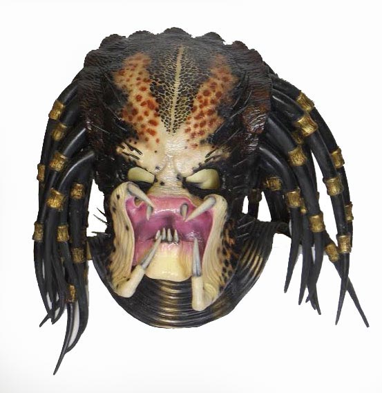 Predator Head with Helmet Life Size Replica Mask - Click Image to Close