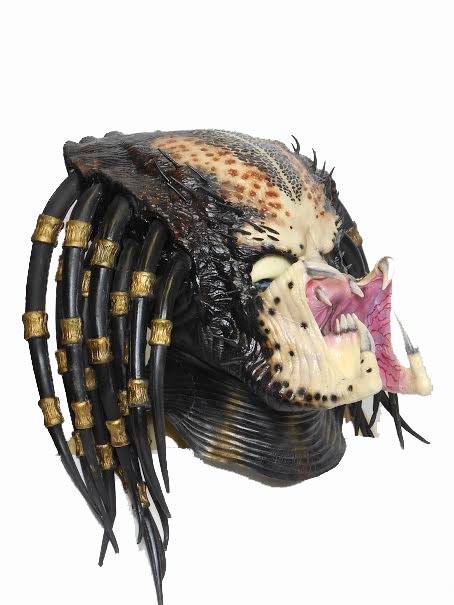 Predator Head with Helmet Life Size Replica Mask - Click Image to Close