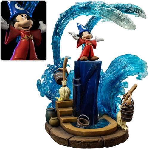 Fantasia Sorcerer's Apprentice Mickey Deluxe 1/10 Scale Statue LIMITED EDITION - Click Image to Close