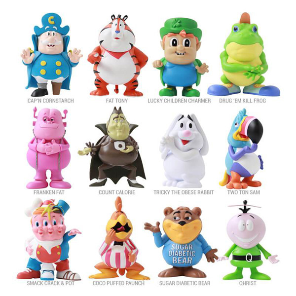 Cereal Killers 3" Mini Figures Complete Set Of 12 Ron English - Click Image to Close