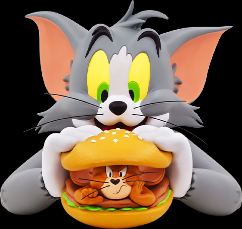 Tom and Jerry 9" Burger Bust Statue - Click Image to Close