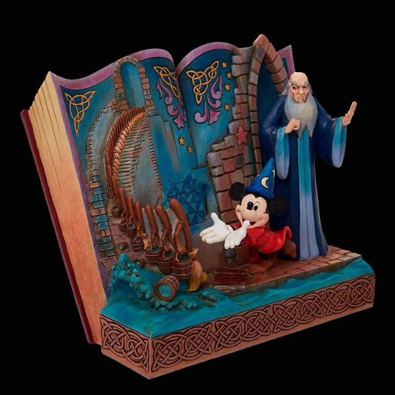 Disney Fantasia Mickey Mouse and Wizard Storybook Statue - Click Image to Close