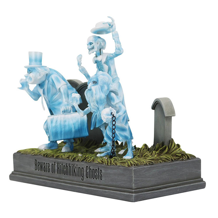 Disney Haunted Mansion Hitchhiking Ghosts Statue W Lights - Click Image to Close