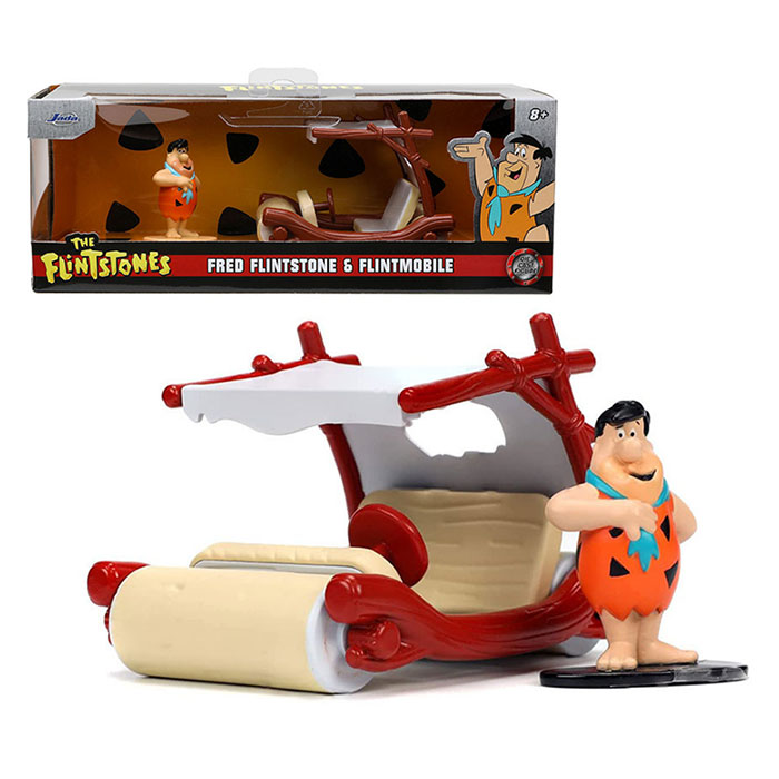 Flintstones Flintmobile Diecast W Fred Flintstone Figure 1/32 Hollywood Rides - Click Image to Close