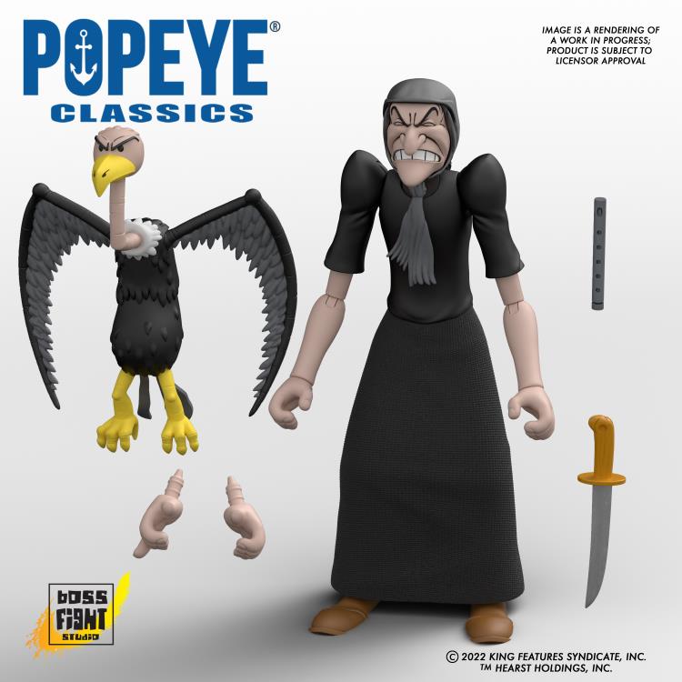 Popeye Classics Sea Hag & Vulture 1:12 Scale Action Figure Set - Click Image to Close
