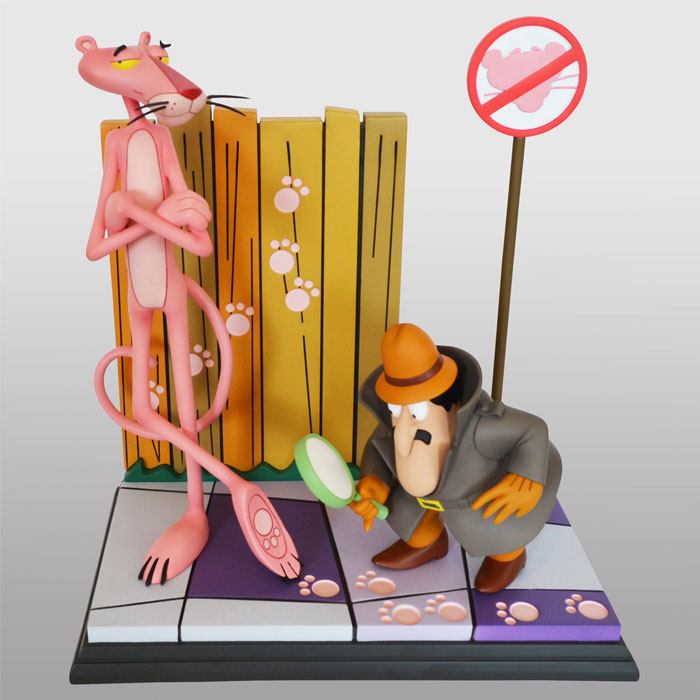 Pink Panther & The Inspector Polystone Statue - Click Image to Close