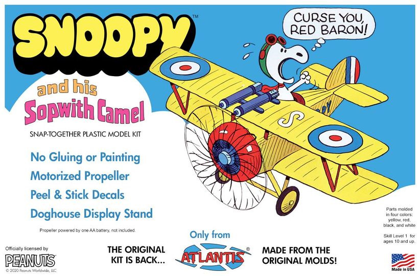 Snoopy and His Sopwith Camel Snap Together Model Kit - Click Image to Close