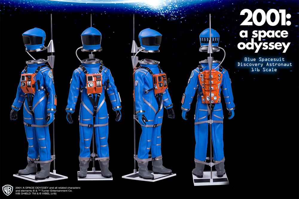 2001: A Space Odyssey Blue Discovery Astronaut 1/6 Scale 12" Figure Spacesuit - Click Image to Close