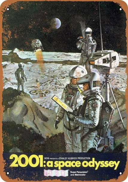 2001: A Space Odyssey Movie Poster 9" x 12" Metal Sign - Click Image to Close