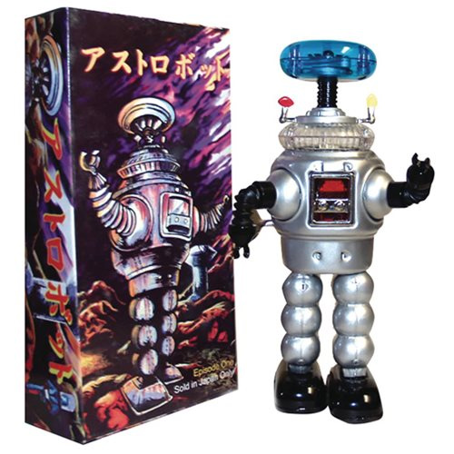 Lost in Space Robot Silver Tin Wind-Up Toy Japan Import - Click Image to Close