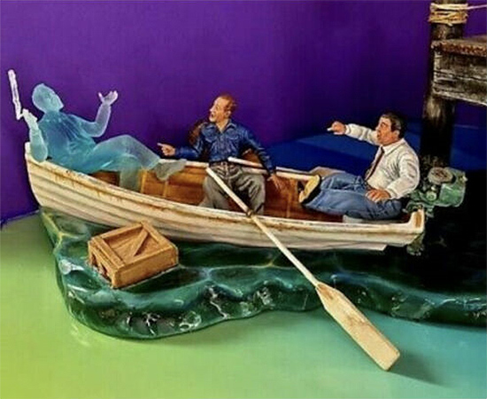 Invisible Man with Rowboat, Chick and Wilbur Aurora Monster Scenes Scale Resin Model Kit - Click Image to Close