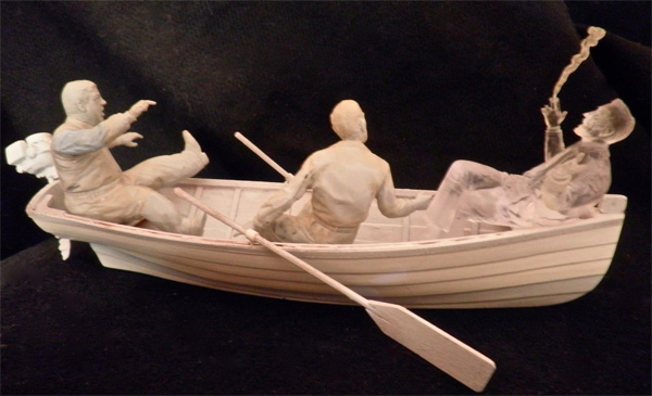 Invisible Man with Rowboat, Chick and Wilbur Aurora Monster Scenes Scale Resin Model Kit - Click Image to Close