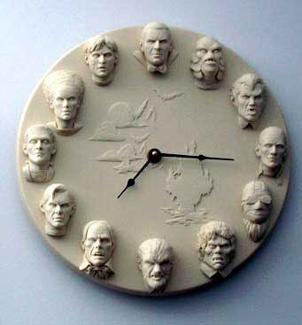 Classic Horror Heads 1/6 Scale 12" Clock Model Kit - Click Image to Close