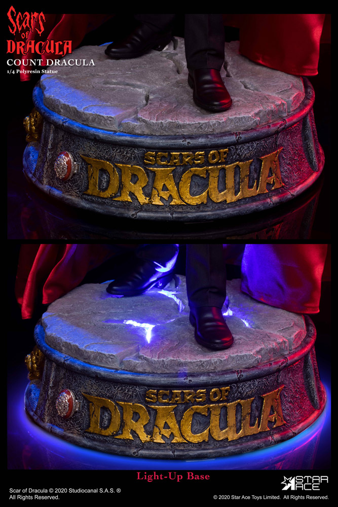 Dracula Scars of Dracula Hammer Films 1/4 Scale Deluxe Light-Up Statue Christopher Lee - Click Image to Close