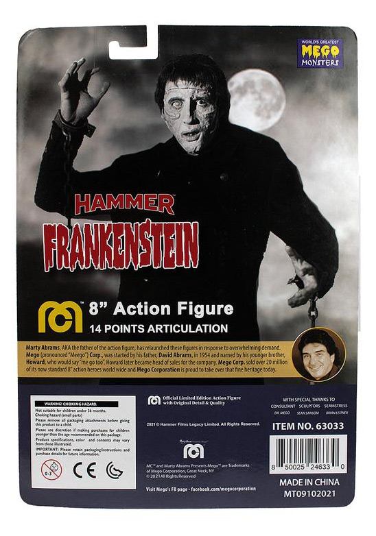 Frankenstein Hammer Films Monster 8 Inch Mego Figure Christopher Lee - Click Image to Close