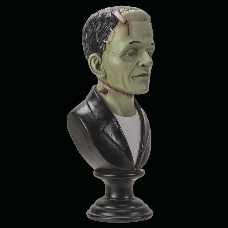 Frankenstein's Monster 14 Inch Statue Bust With LED Light Eyes - Click Image to Close