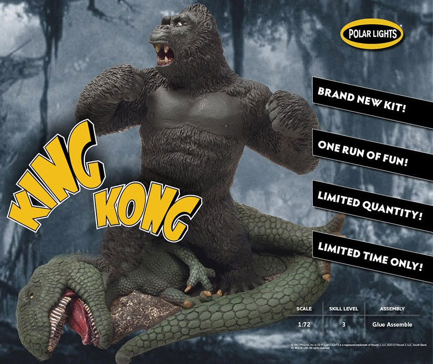 King Kong Triumphant 9" Pre-Painted Resin Model Kit by Polar Lights - Click Image to Close