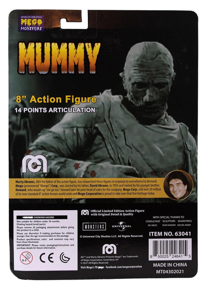 Mummy 8 Inch Mego Action Figure Universal Monsters Lon Chaney - Click Image to Close