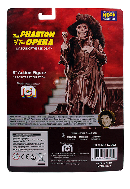 Phantom of the Opera Mask of the Red Death 8" Mego Figure Universal Monsters - Click Image to Close