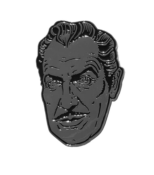 Vincent Price XL Silver Suave Pin - Click Image to Close