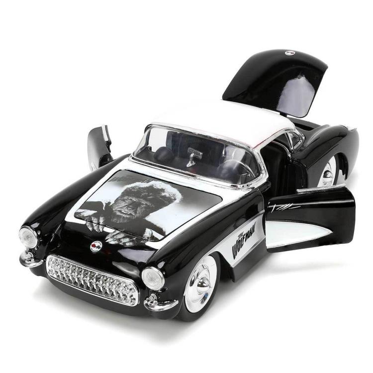 Wolfman 1957 Chevy Corvette 1/24 Scale Die-Cast Vehicle with Figure - Click Image to Close