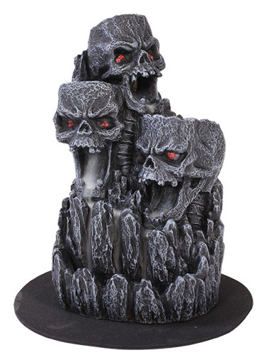 Skull Backflow Incense Burner 3 Skulls - Click Image to Close