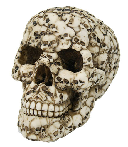 Undead Skull 5" Hand Painted Resin Statue - Click Image to Close