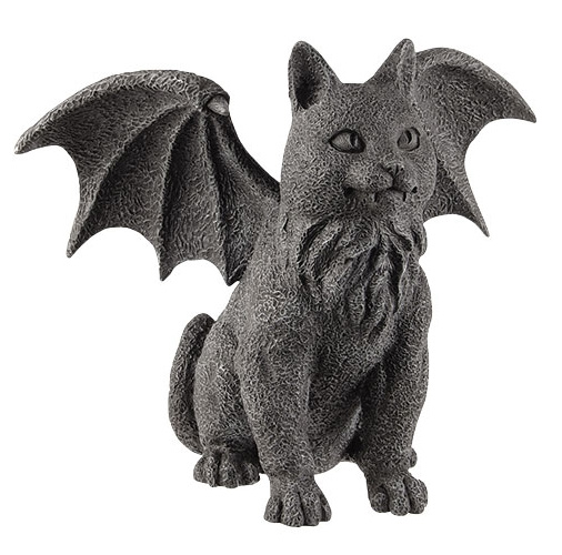 Gargoyle Winged Vampire Cat Statue - Click Image to Close