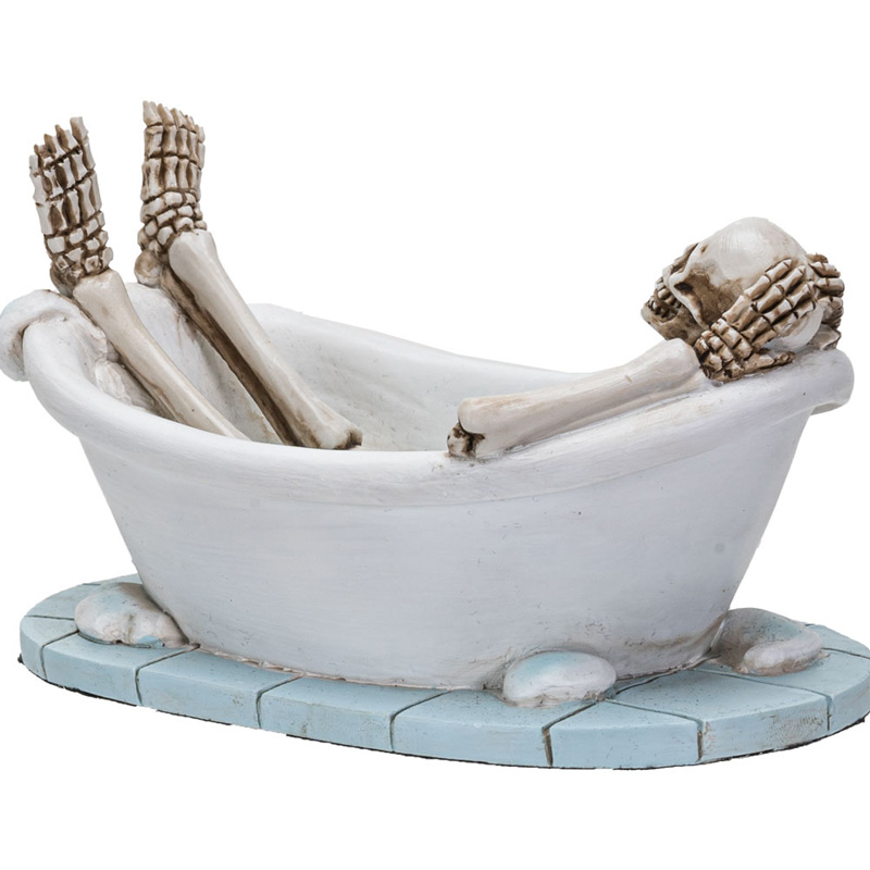 Skeleton in the Bath Tub Statue - Click Image to Close