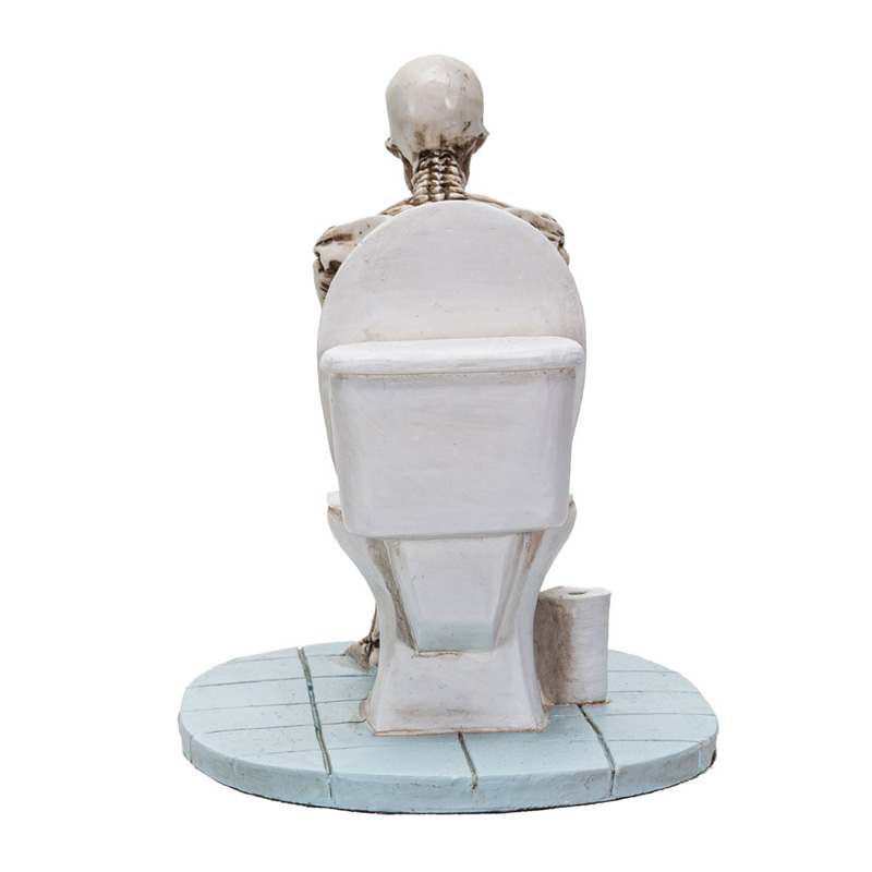 Skeleton on the Toilet Statue - Click Image to Close