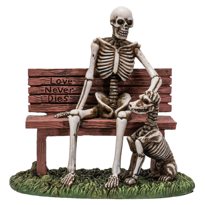 Skeleton with Best Friend Dog Statue - Click Image to Close