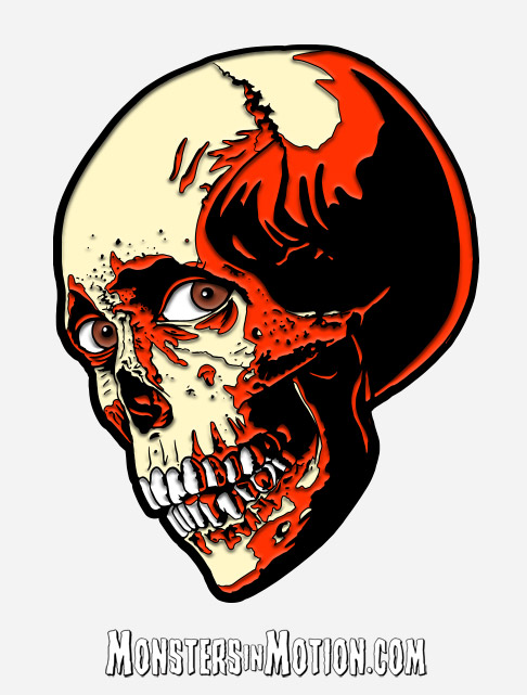 Evil Dead 2 Poster Skull Enamel Pin - Click Image to Close