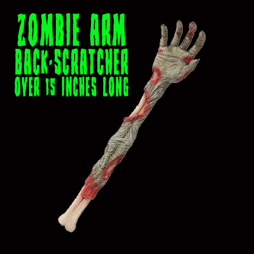 Zombie Arm Back-Scratcher Prop Over 15 Inches Long - Click Image to Close