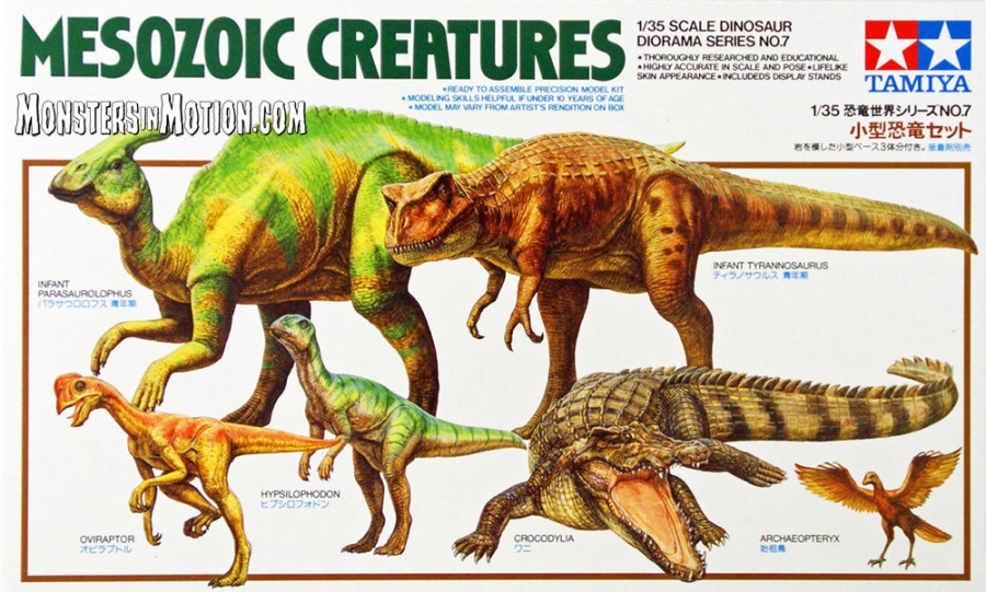Mesozoic Creatures Dinosaur Diorama Set 1/35 Scale Model Kit by Tamiya Japan - Click Image to Close