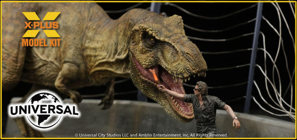 Jurassic Park T-Rex & Malcom Diorama Plastic Model Kit By X-Plus - Click Image to Close