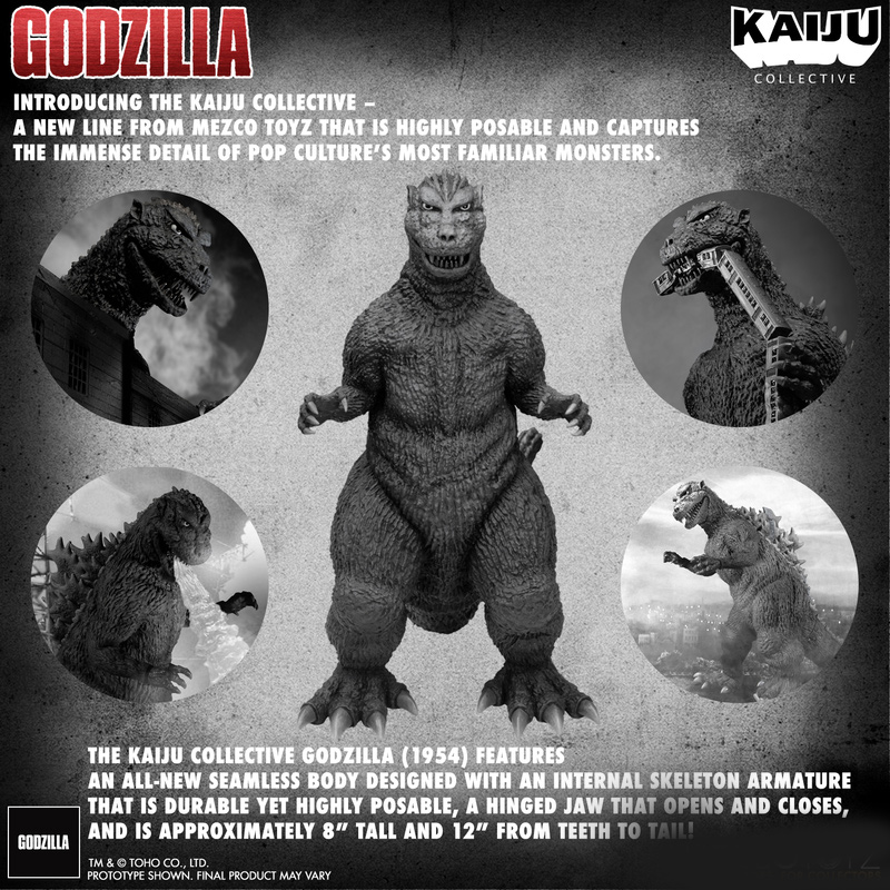 Godzilla 1954 Black & White Edition Kaiju Collective Figure - Click Image to Close