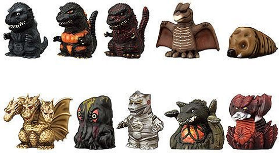 Godzilla Soft Vinyl Puppet Mascot 10 Figure Collection - Click Image to Close